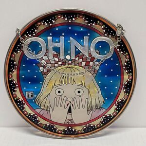 Amia Denver Co Handpainted  Suncatcher "OH, NO" Girl With Bow